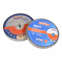 Faithfull Multi-Cut Thin Abrasive Cutting Discs Stone/Metal Pack of 10