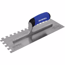 Faithfull FAIPTNT13SS Prestige Stainless Steel Notched (10 mm) Tiling Trowel 330 x 115 mm (13 Inch)