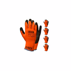 SCAGLOKSTH5M Knitshell Thermal Latex Coated Gloves - Orange - Size 8 (5 Pairs)