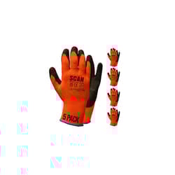SCAGLOKSTH5M Knitshell Thermal Latex Coated Gloves - Orange - Size 8 (5 Pairs)