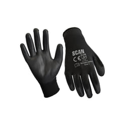 Scan - Black PU Coated Gloves - XL (Size 10) (12 Pairs)