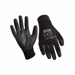 Black PU Coated Gloves - XL (Size 10) (240 Pais) SCAGLOPU240X