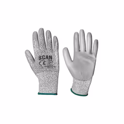 Scan Grey PU Coated Cut 3 Gloves - Medium (Size 8)