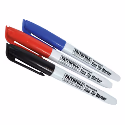 Faithfull Fibre Tip Marker Pen Mixed (Pack of 3)