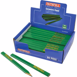 Faithfull CPDISPG80 Carpenter's Pencils Display-Green/Hard (80), Multi-Colour, 1