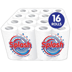 ) Splash 4Pk Kitchen Roll Towel, Strong White Paper - 16 Rolls (4 pack x 4