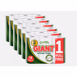 Gentille Kitchen Roll Giant 3PLY Thickness Durable - 18 Rolls