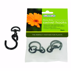 Gardman 01101 Hanging Basket Heavy Duty Swivel Hooks, Black, 11.5 x 1.5 x 20 cm