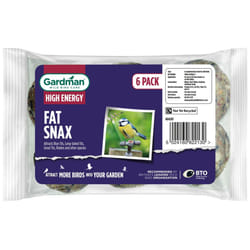 Gardman Fat Snax For Wild Birds, High Energy Suet, Feeding, No Nets - Pack Of 6
