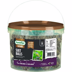 Gardman Supreme Suet Balls - 50 Tub of Fat Balls Wild Bird Food Feed Garden