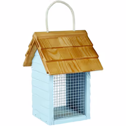 Gardman Beach Hut Peanut Seed Feeder, Made From Timber, Green/Blue, 1 Pack, 20cm