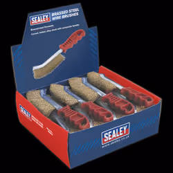 Wire Brush Brassed Steel Plastic Handle Display Box of 24