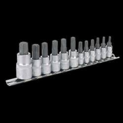 TRX-Star* Socket Bit Set 12pc 1/4&quot;, 3/8&quot; & 1/2&quot;Sq Drive