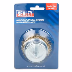 SEALEY SCB75 Cup Brush, angle grinder 75 Brass, Steel 4500