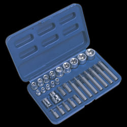 TRX-Star* Socket & Bit Set 30pc 1/4&quot;, 3/8&quot; & 1/2&quot;Sq Drive