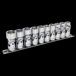 Universal Joint Socket Set 10pc 3/8&quot;Sq Drive 6pt WallDrive&#174; Metric