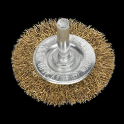 Crimped Flat Wire Brush &#216;50mm with 6mm Shaft