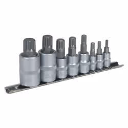 Sealey Ak6214 Spline Socket Bit Set 8Pc 1/4 3/8 And 1/2Sq Drive