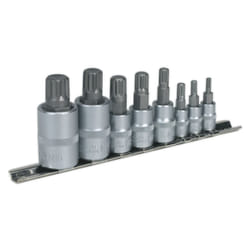 Sealey Ak6214 Spline Socket Bit Set 8Pc 1/4 3/8 And 1/2Sq Drive