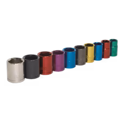Sealey Ak285 Multi-Coloured Socket Set 10Pc 3/8Sq Drive 6Pt Walldrive Metric