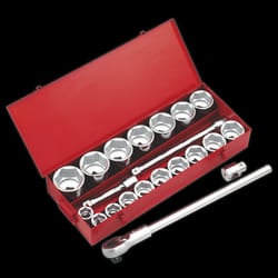Socket Set 22pc 1&quot;Sq Drive 6pt WallDrive&#174; Metric