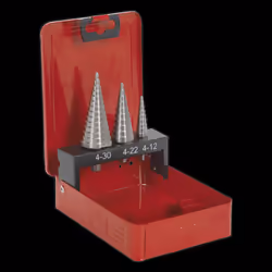 HSS M2 Step Drill Bit Set 3pc Double Flute