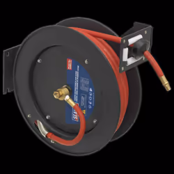 Retractable Air Hose Metal Reel 15m Ø10mm ID Rubber Hose