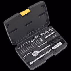 Socket Set 37pc 1/4" & 3/8"Sq Drive 6pt Metric
