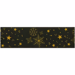 Minerva Winter Sky Ribbon Gold - 25mm - per metre