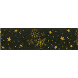 Minerva Winter Sky Ribbon Gold - 25mm - per metre