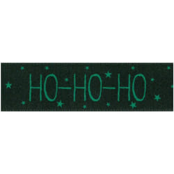 Minerva Christmas Magic Ribbon Green - 25mm - per metre