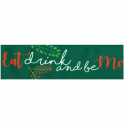 Minerva Eat Drink and Be Merry Ribbon Multicoloured - 25mm - per metre