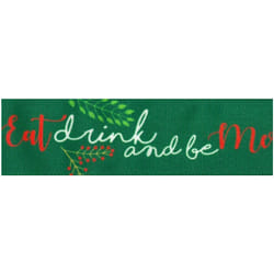 Minerva Eat Drink and Be Merry Ribbon Multicoloured - 25mm - per metre