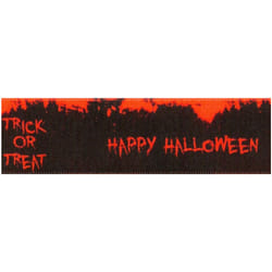 Minerva Happy Halloween Ribbon Orange - 25mm - per metre