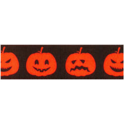 Minerva Pumpkins Ribbon Orange - 25mm - per metre