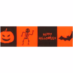 Minerva Spooky Friends Ribbon Orange - 25mm - per metre