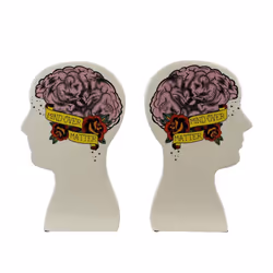 Ornamental Ceramic Phrenology Bookends