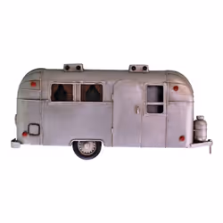 Wall Hanging Silver Metal Camper Decoration