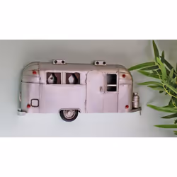 Wall Hanging Silver Metal Camper Decoration