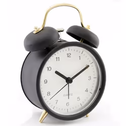 Black & Gold Metal Alarm Clock