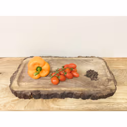 Large Wooden Platter Tray With Bark Edging