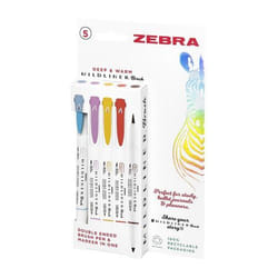 Zebra Mildliner Double Ended Brush Pen Assorted Deep and Warm (Pack 5)