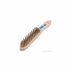 Silverline 290mm Wood Handle 4 Row Brassed Wire Brush
