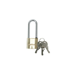 Silverline Brass Padlock Long Shackle 50mm - Mss04l -  brass padlock long shackle 50mm silverline mss04l