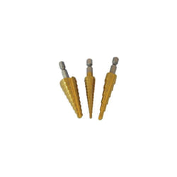 Silverline Titanium-Coated HSS Metal Step Drill Set x3 (Imperial 1/8"-3/4" Inch)