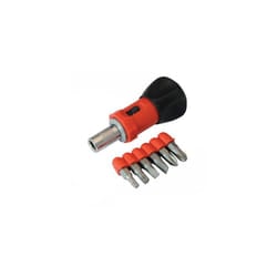 80mm Silverline Stubby Ratchet Screwdriver & 6 Bit Set - 7pce 250488 -  screwdriver set stubby ratchet 7pce silverline 80mm 250488 6 bit