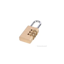 Silverline Combination Padlock Brass 3-digit - 3digit 744867 -  combination padlock brass silverline 3digit 744867