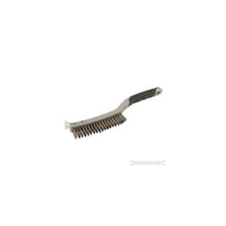 Silverline 350mm 3 Row Stainless Steel Wire Brush & Scraper