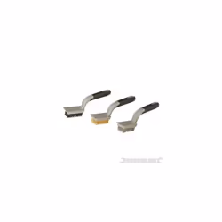 Silverline 190mm 5 Row Nylon / Brassed / Steel Wire Brush Set