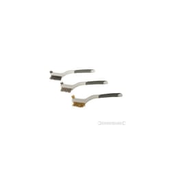 Silverline 175mm Mini Small Nylon / Steel / Brass Wire Brush Cleaning Set
